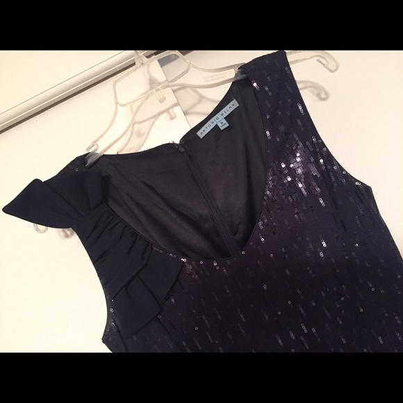Antonio Melani Navy Sequined Cocktail Dress - Picture 3 of 3